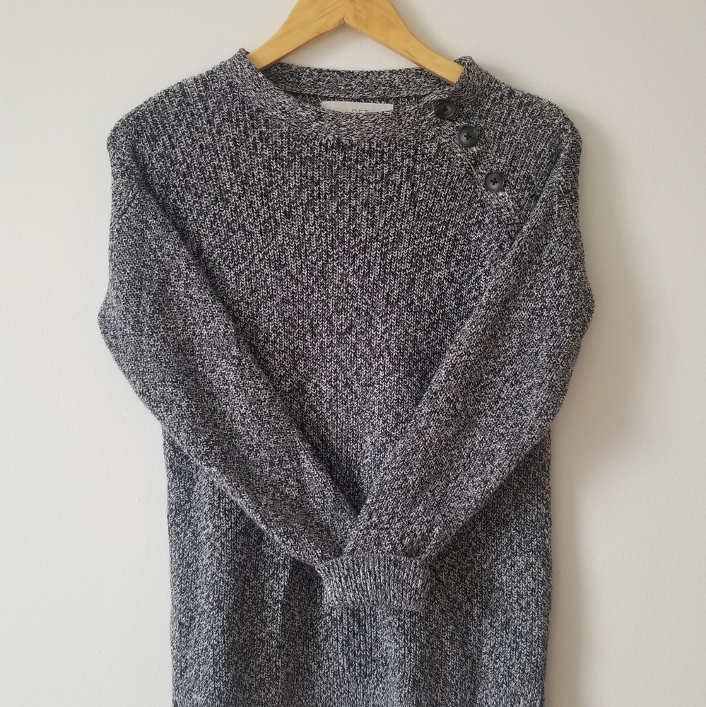 Loft - Marbled Shoulder Button Sweater